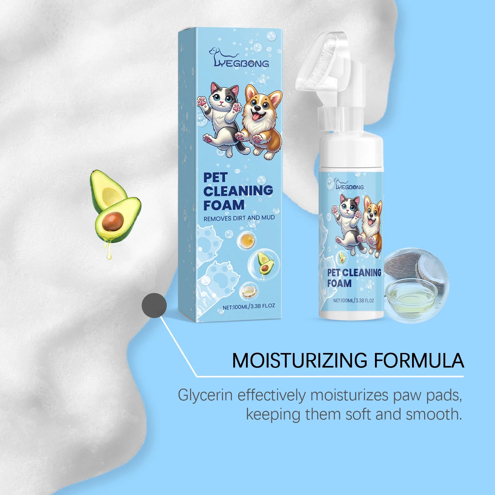 100ml Natural Pet Paw Foam Cleaner