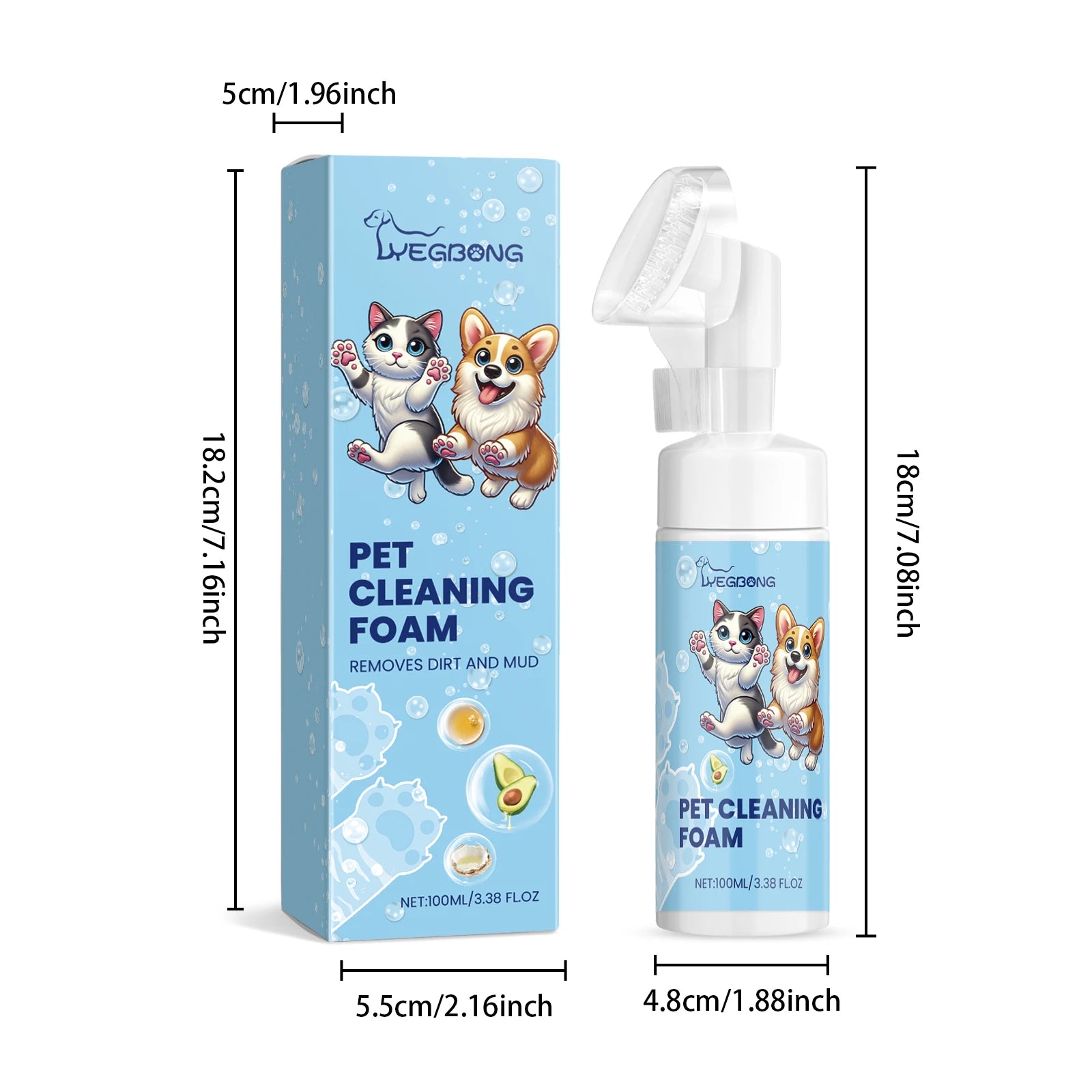 100ml Natural Pet Paw Foam Cleaner