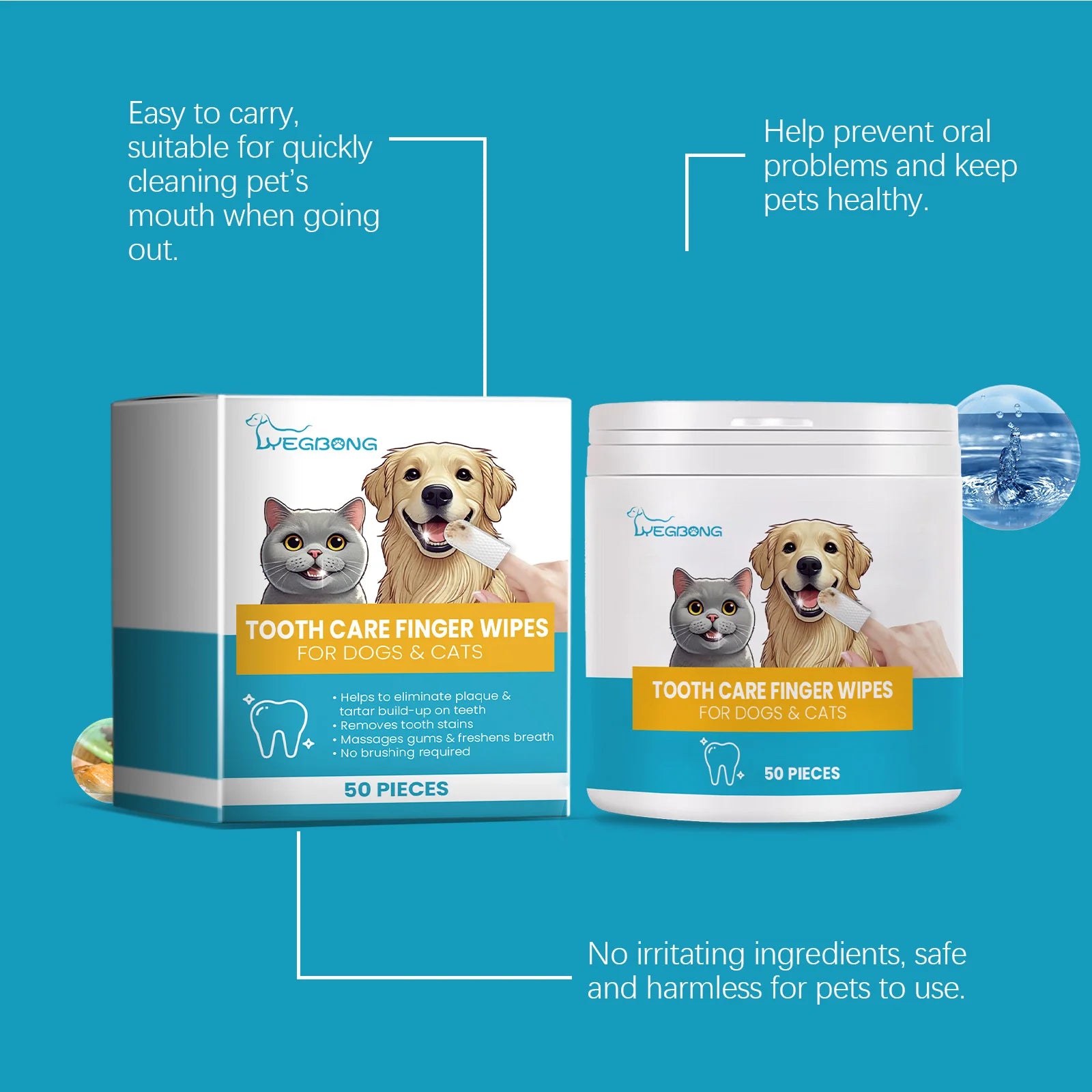 Pet Teeth Care Finger Wipes