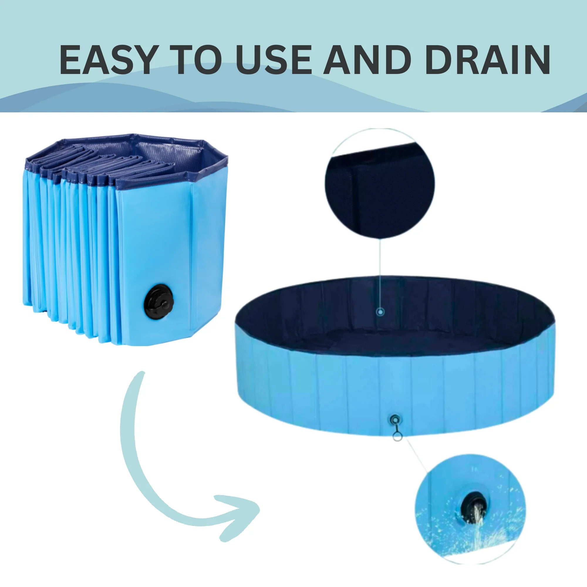 SummerPawz Foldable, Hard Plastic, Portable Dog Pool