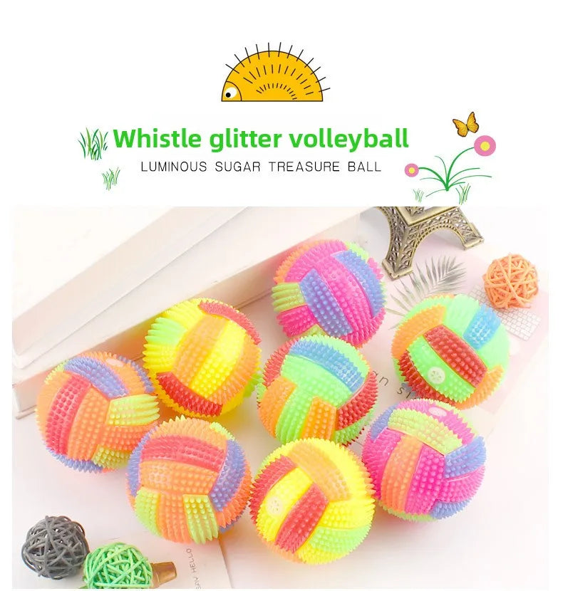 LED Glowing Ball Dog/Cat Toy Led Puppy Bouncy Chew Dog Ball Molar Toy Pet Color Light Ball Interactive Toys for Cats Small Dogs