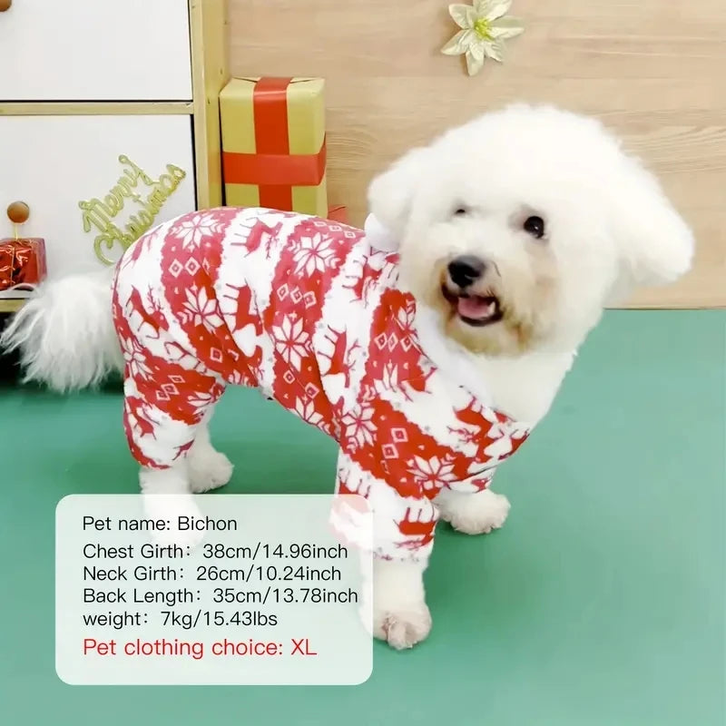 1pc Pet Christmas Reindeer Graphic Pajamas