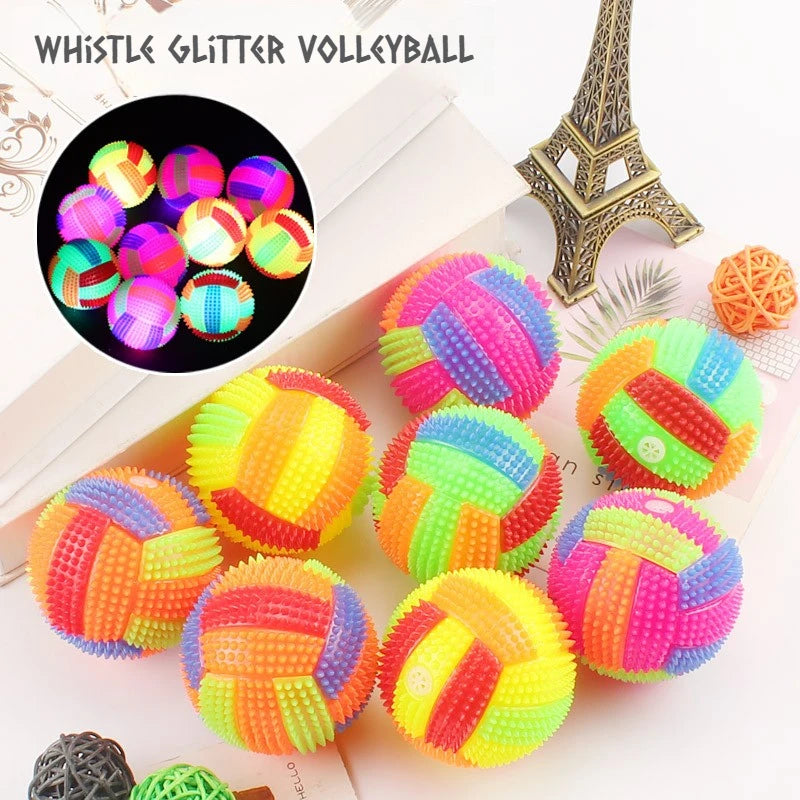 LED Glowing Ball Dog/Cat Toy Led Puppy Bouncy Chew Dog Ball Molar Toy Pet Color Light Ball Interactive Toys for Cats Small Dogs