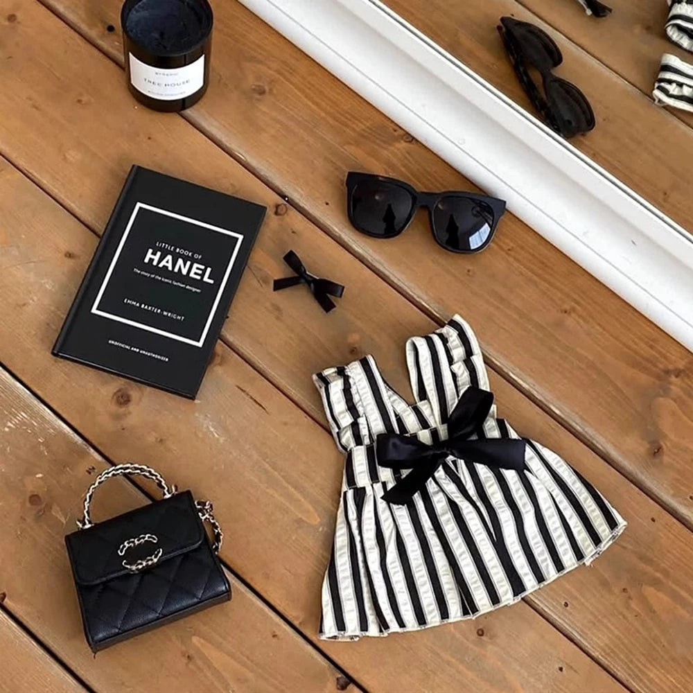 Big Bow Striped Small Dog Princess Dress