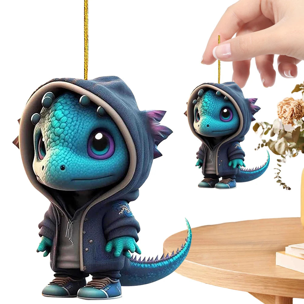 4Pcs Dinosaur Sculpture Hanging Ornament