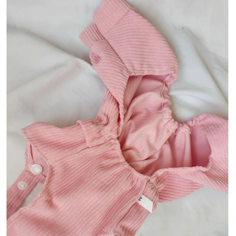 Dog Clothes Pink, Yellow Strap Jumpsuits