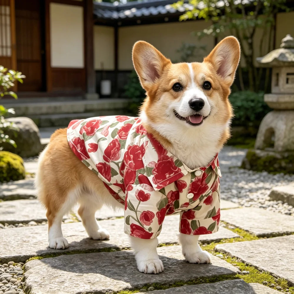 1pc Summer Thin Rose Pet Shirt