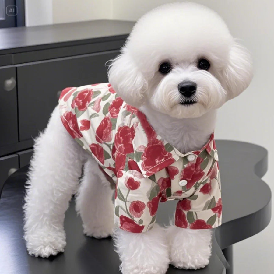 1pc Summer Thin Rose Pet Shirt