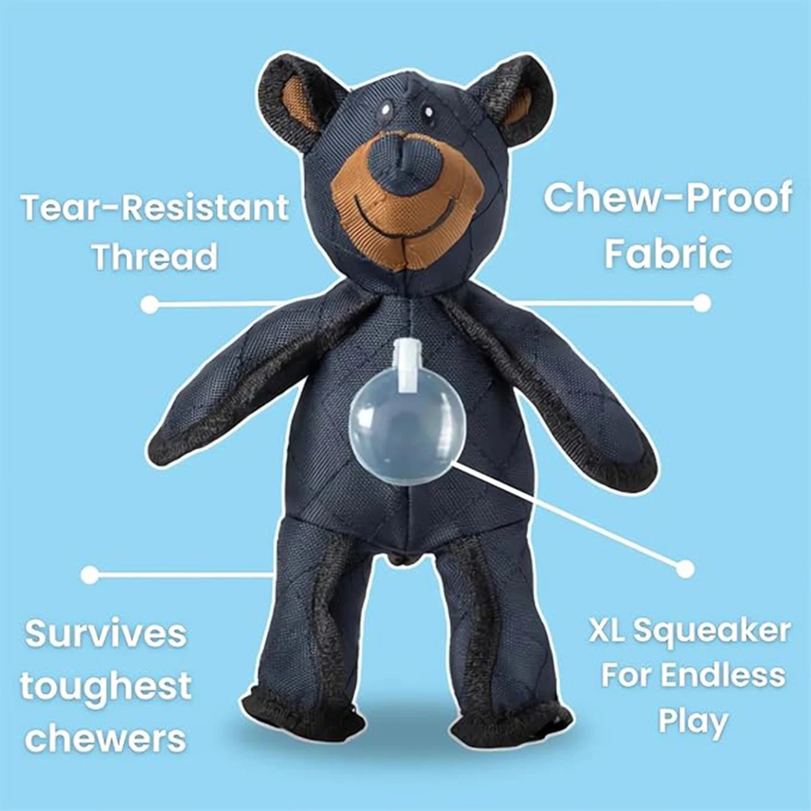 Squeaky Plush Bear Toy for all Animals