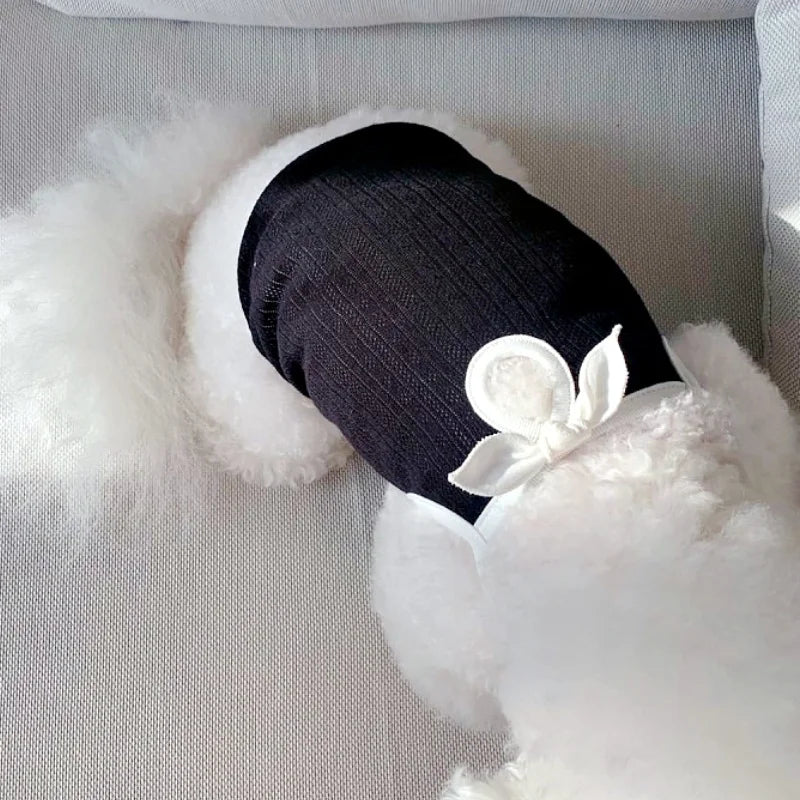 Luxury Dog Clothes Bow Striped Print