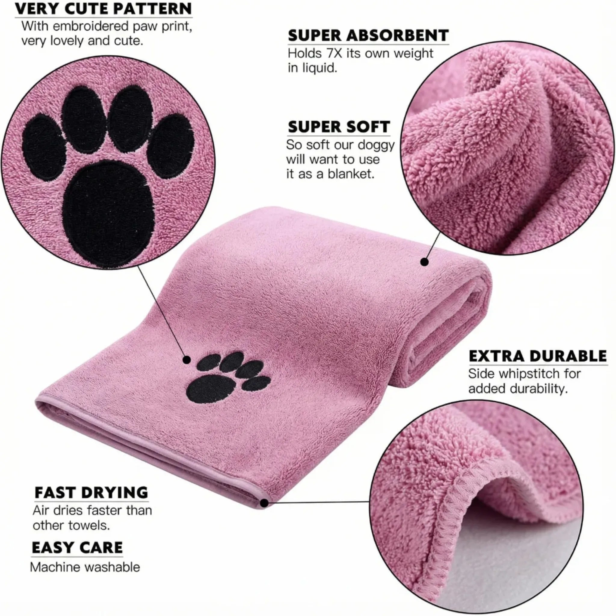 Extra Large Pet Bath Towel Super Absorbent