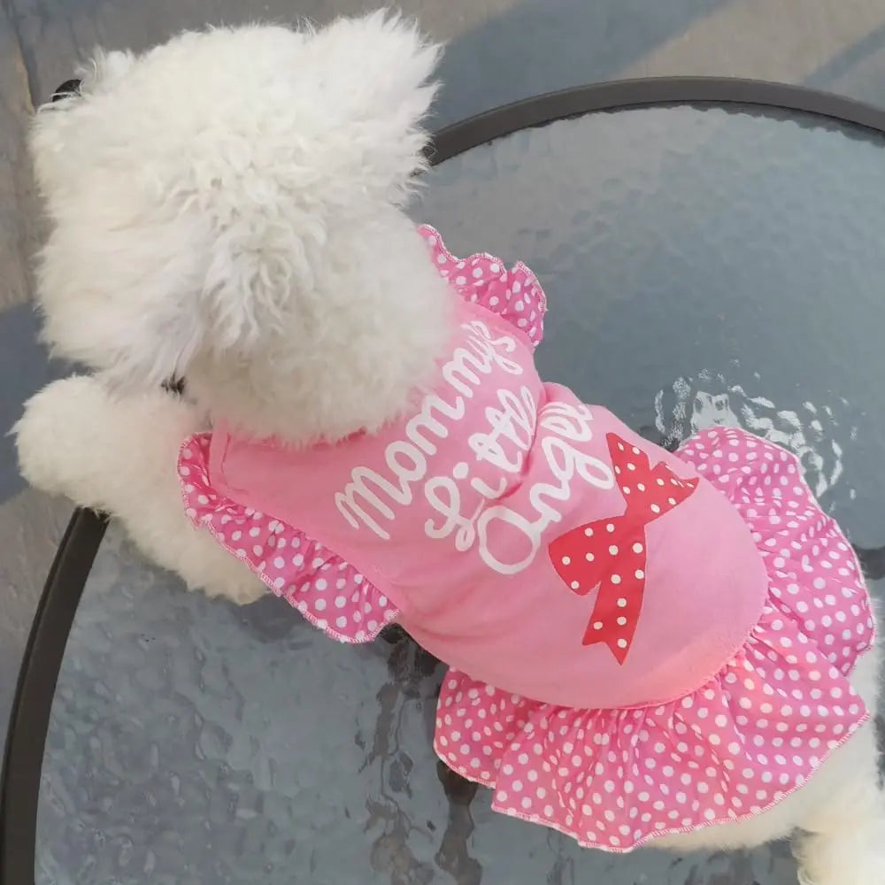 Cute Pink Angel Dog/Cat Dress for Small Pets