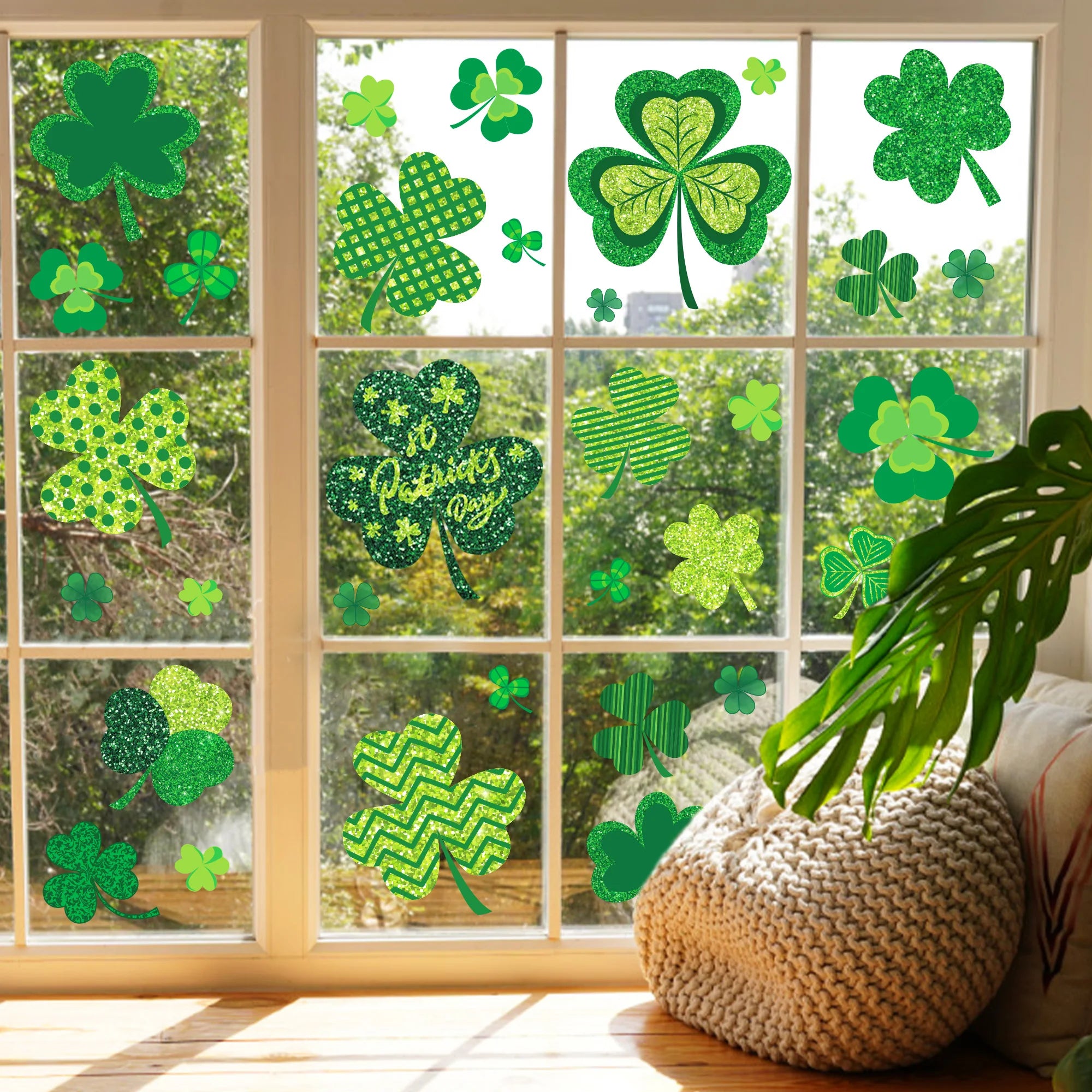 8 Sheets St Patrick's Day Decoration Window Stickers