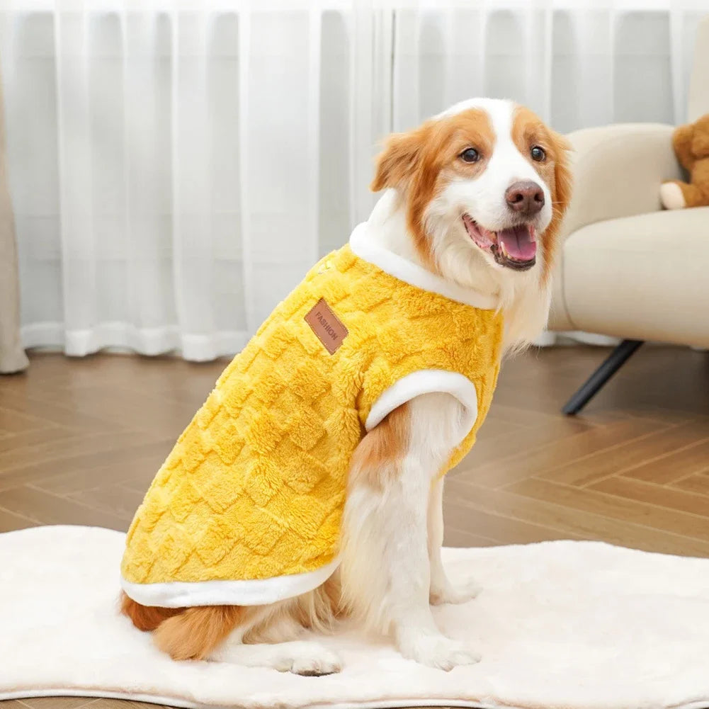 Large Dog Flannel Sweatshirt Pullover Vest