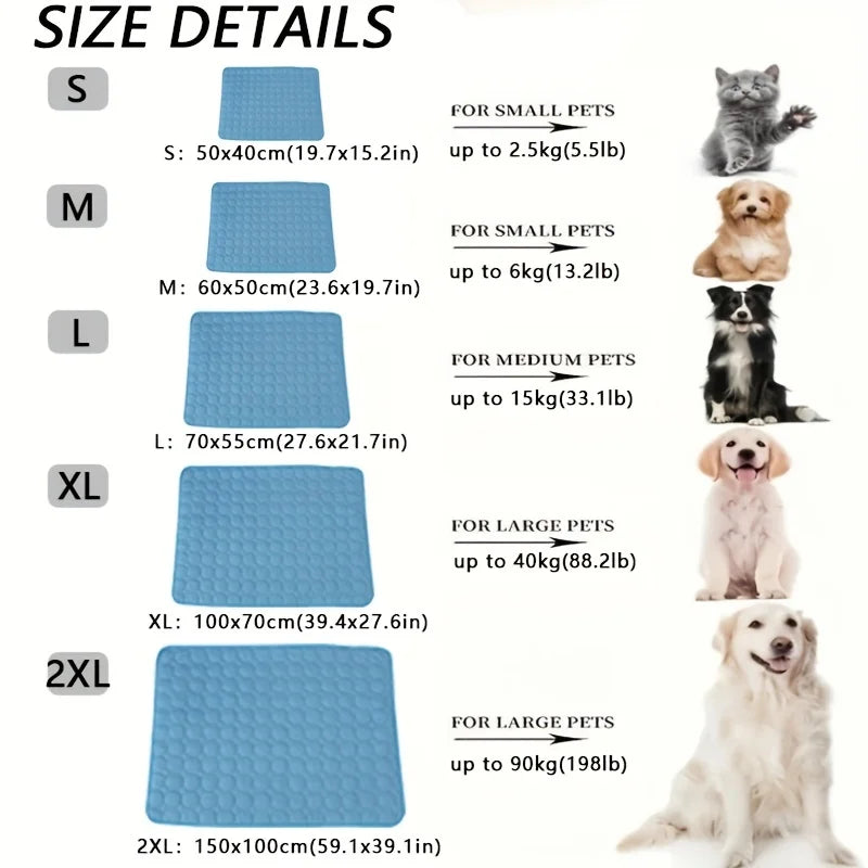 Dog/Cat Cooling Mat, Summer Pet Cold Bed