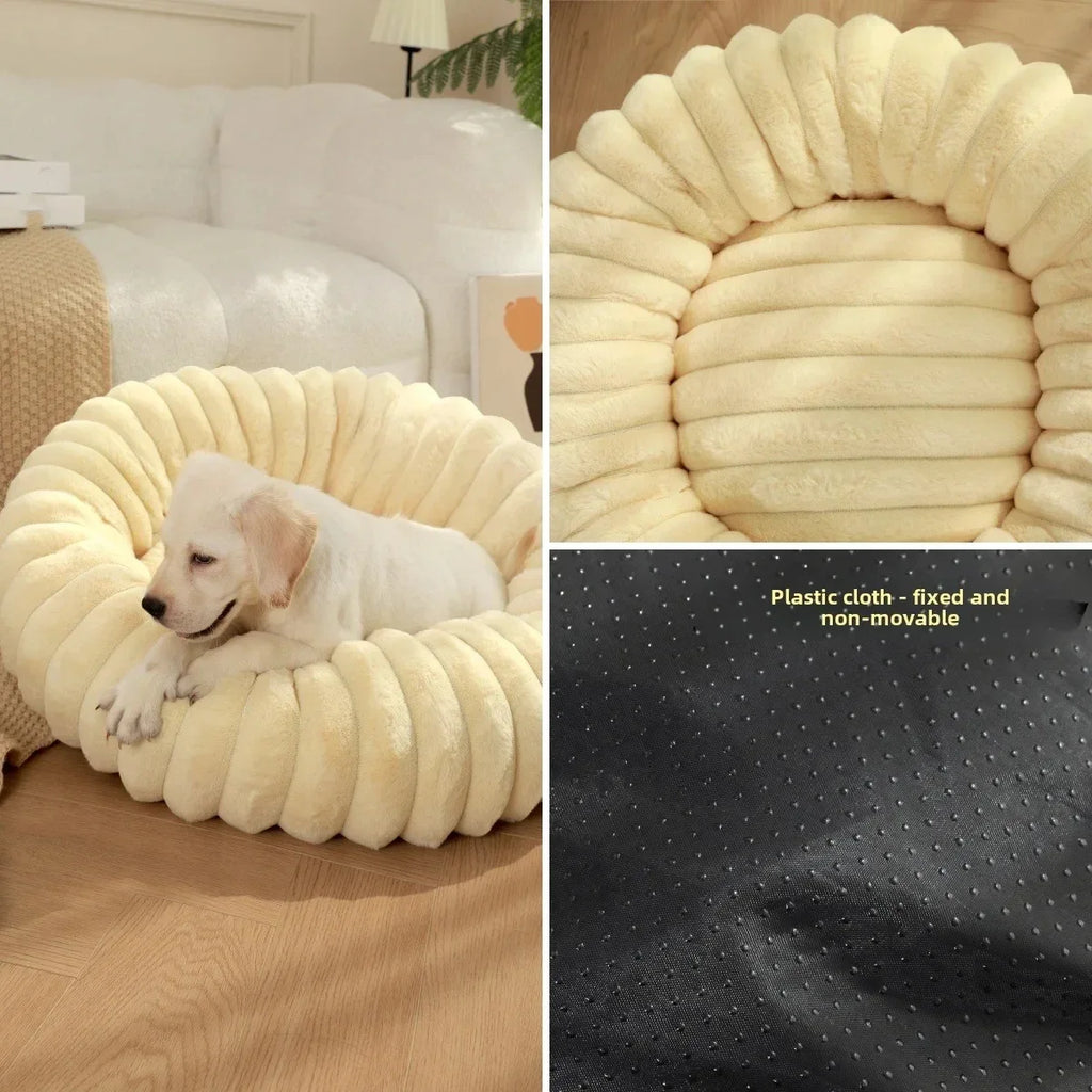 40-70cm Round Bed for Dogs, Super Soft,  Winter Warm Sleeping