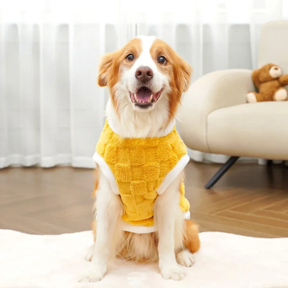 Large Dog Flannel Sweatshirt Pullover Vest