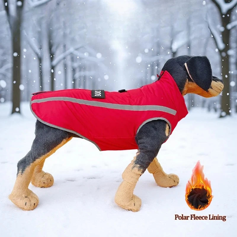 Warm Fleece Service Dog Vest, Waterproof Winter Pet Clothing