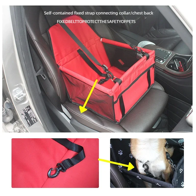 Dog Car Seat Cover Foldable Hammock Pet Harness Cat Bag Basket Stable and Foldable Travel Pet Dog and Cat Safety Car Seat