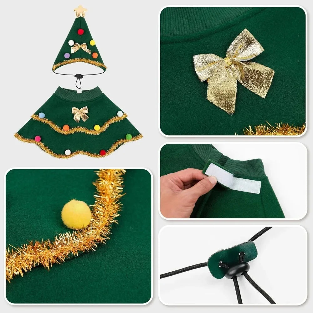 Christmas Dog Costume, Cloak/Hat Set