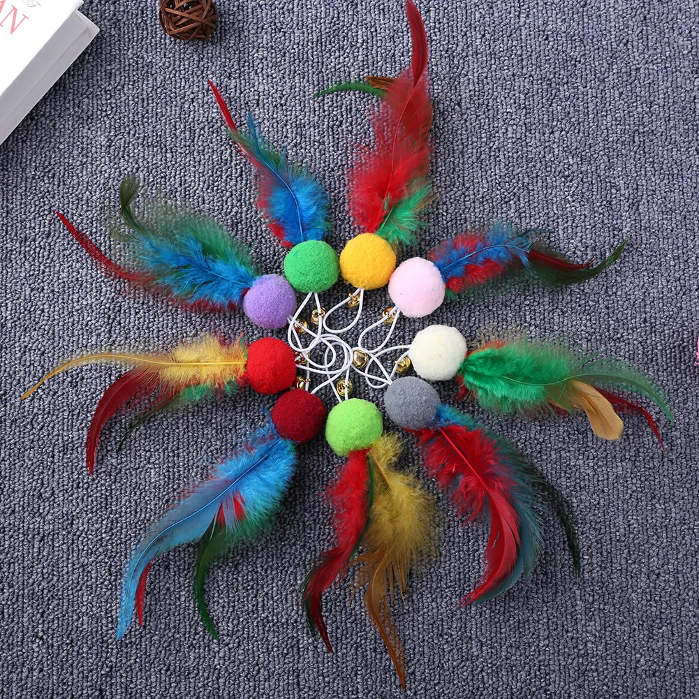 10 Pcs Replacement Cat Feather Toys