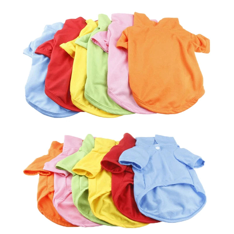 Summer Pet Vest, 6 Candy Color Shirts
