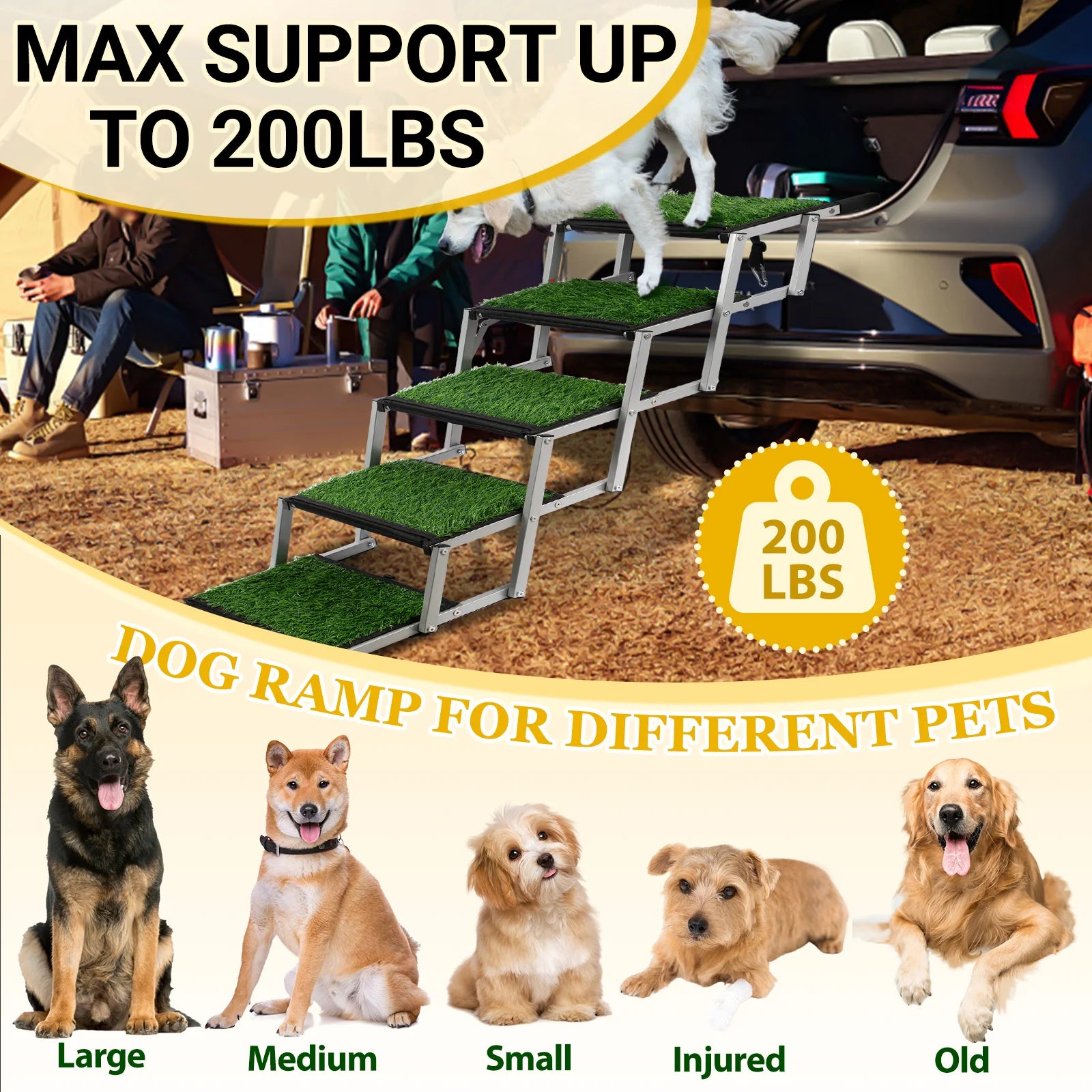 Extra Wide Dog Stairs for Large Dogs,