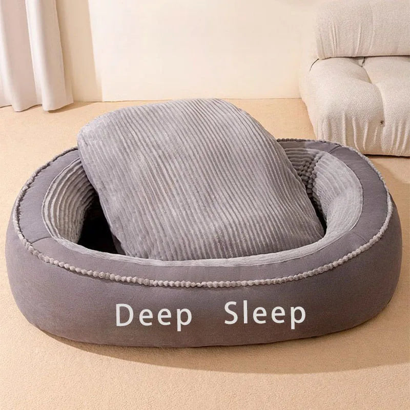 Pet Bed Comfortable Donut Round Dog/Cat Kennel