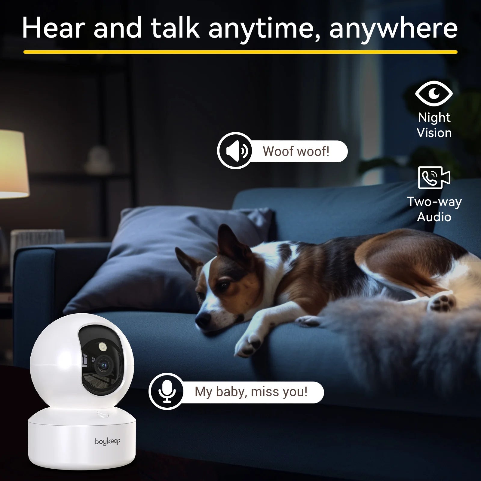 2PCS Upgrade Camera Pet Surveillance