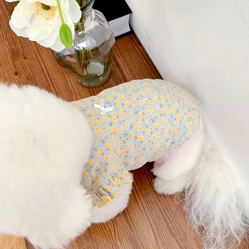 Luxury Dog Clothes Floral Print Dog Vest