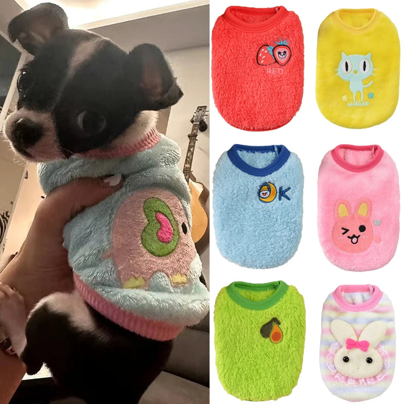 Cute Print Tea Cup Winter Dog Sweater