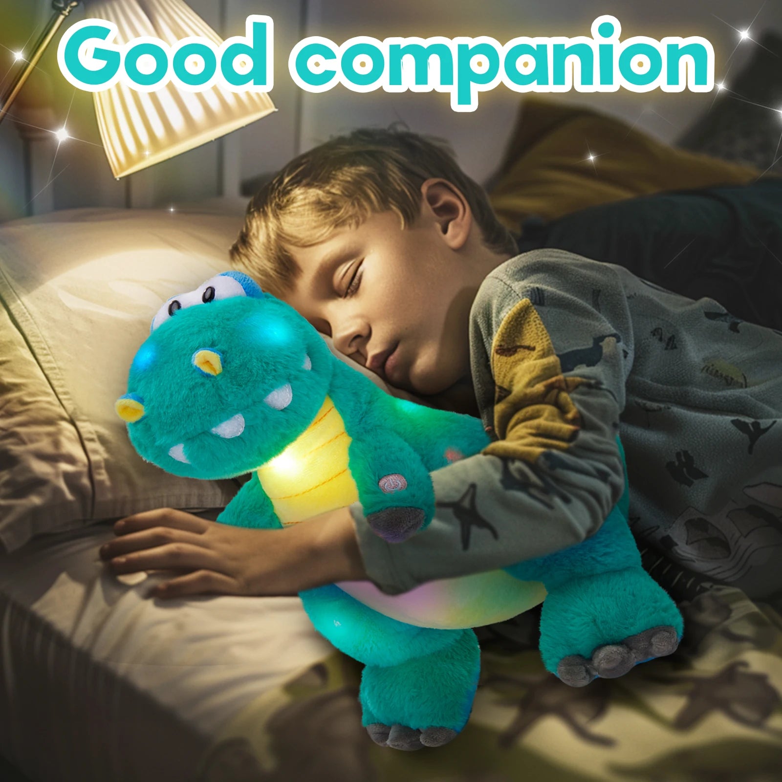 Glowing Green Dinosaur Plush Toy For Pets & Kids