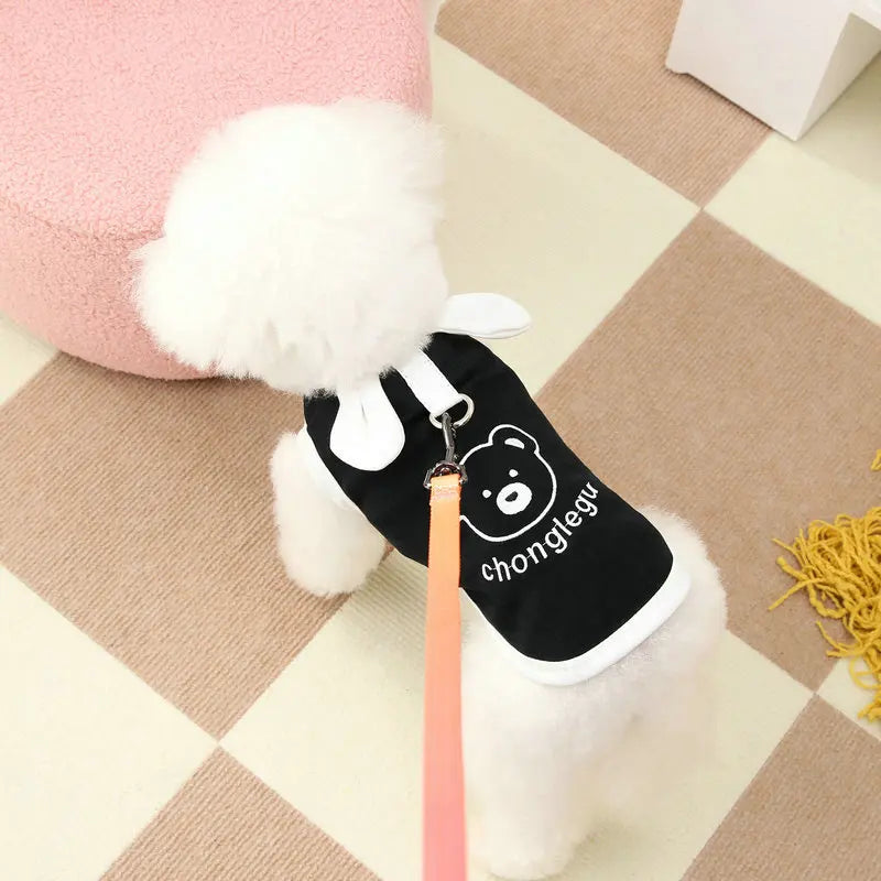 Thin Breathable Dog T-shirt Bear Print Vest
