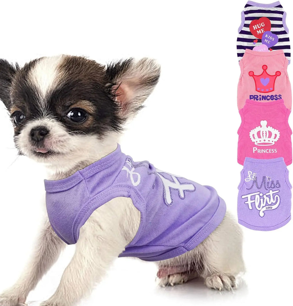 4 Pieces Dog Clothes for Small Female Dogs