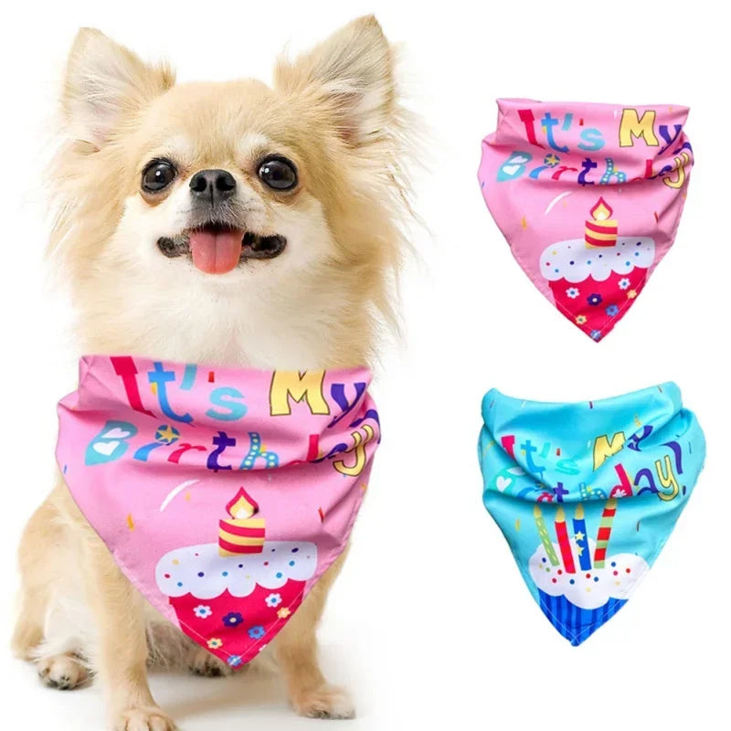Pets Dog Happy Birthday Decoration Dog Costume Hats Bowknot Bandana Neckerchief Bibs Banners Party Cat Dog Pets Accessories