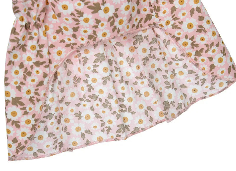 1pc Skirt Pet Dress Summer Dress Romantic Style With Pink Floral Print, Small Dog Clothes Pet Clothing Chihuahua Skirt