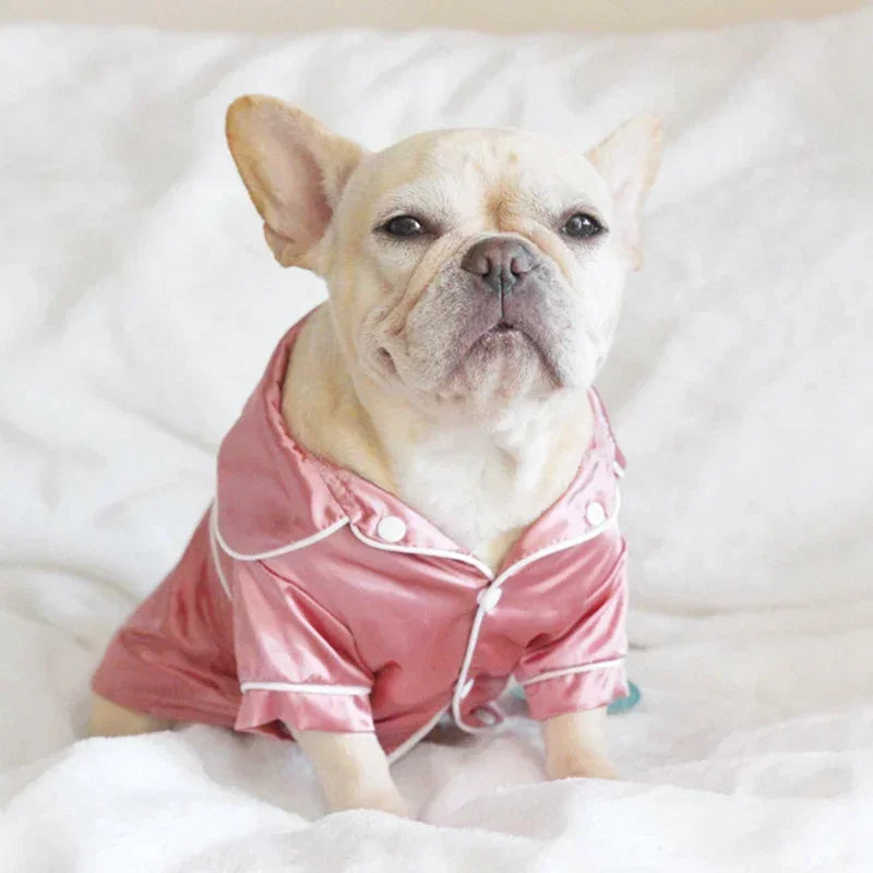 Dog/Cat Soft Silk French Bulldog Pajamas
