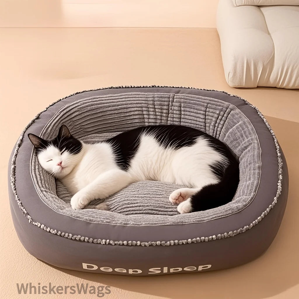 Pet Bed Comfortable Donut Round Dog/Cat Kennel
