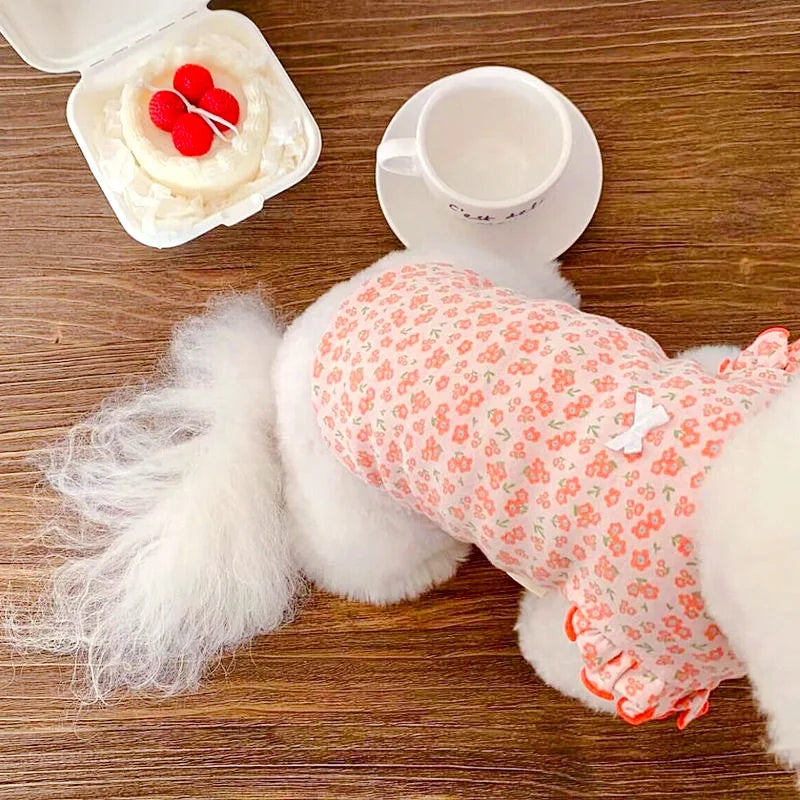 Luxury Dog Clothes Floral Print Dog Vest