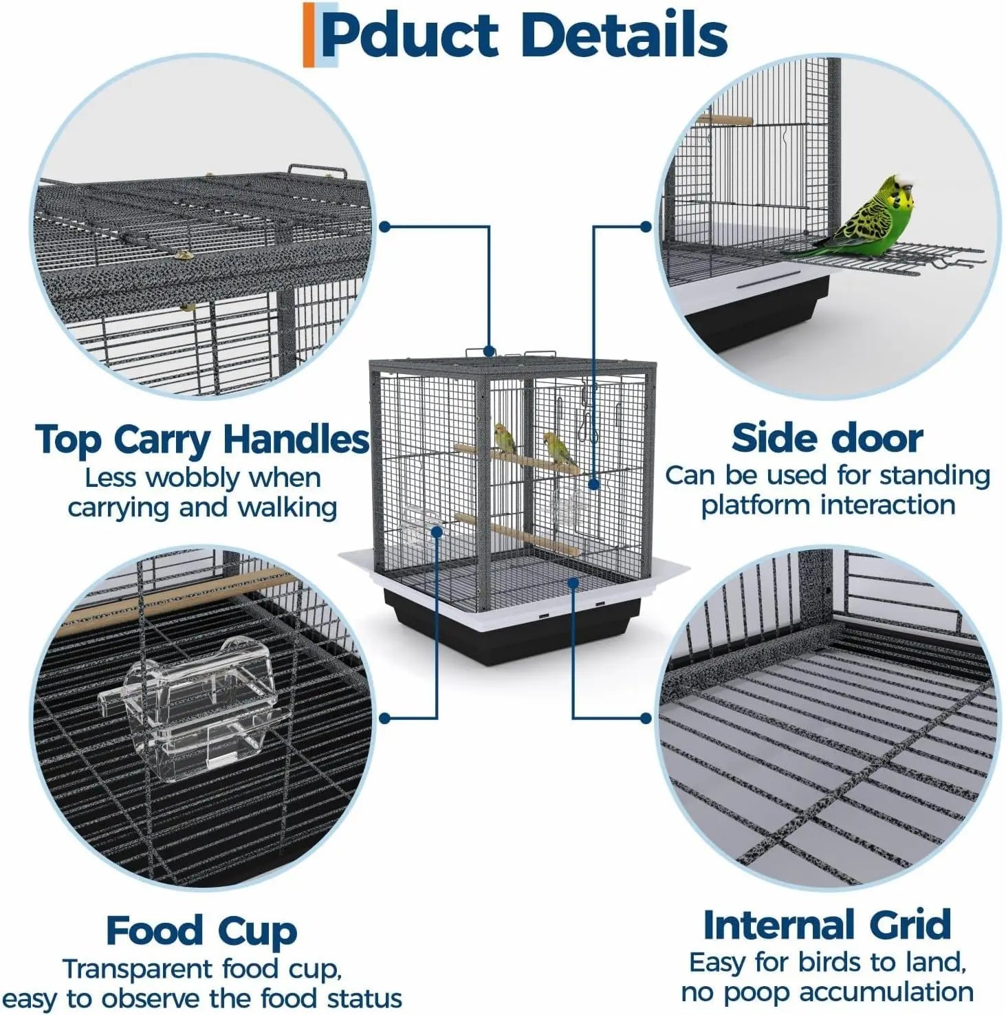 Portable Travel Habitat for Cockatiels & Lovebirds