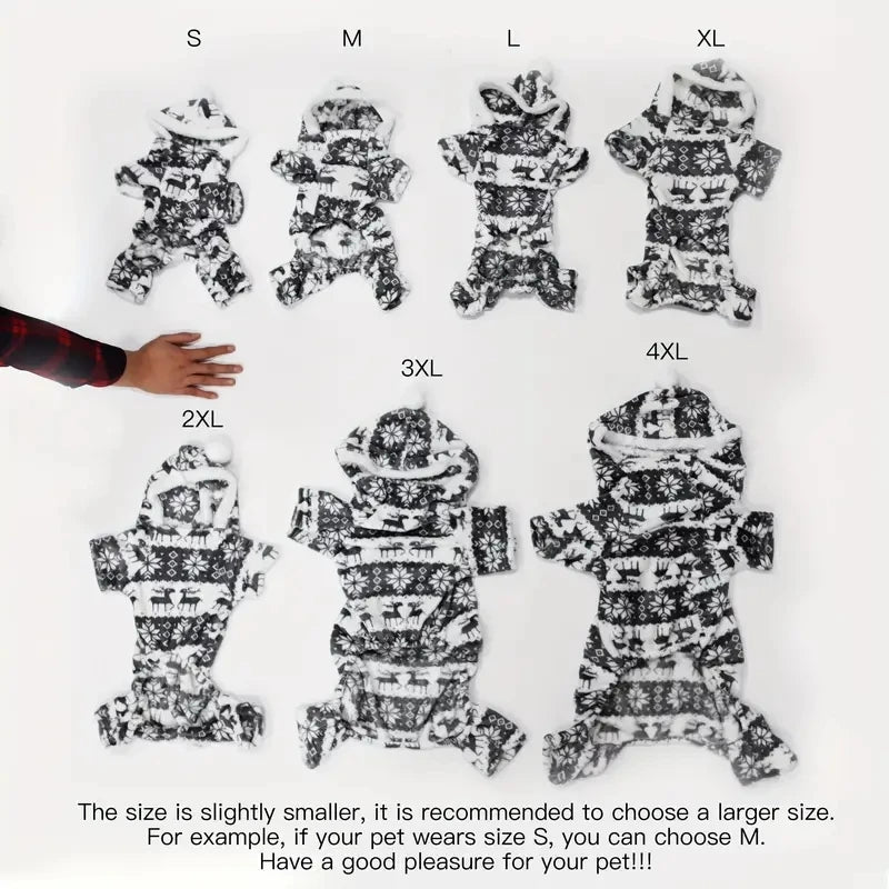 1pc Pet Christmas Reindeer Graphic Pajamas