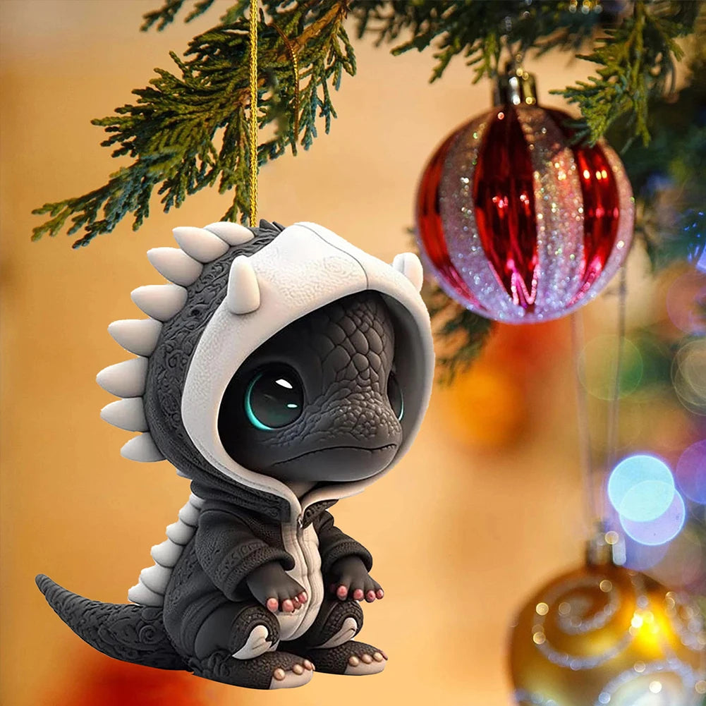 4Pcs Dinosaur Sculpture Hanging Ornament