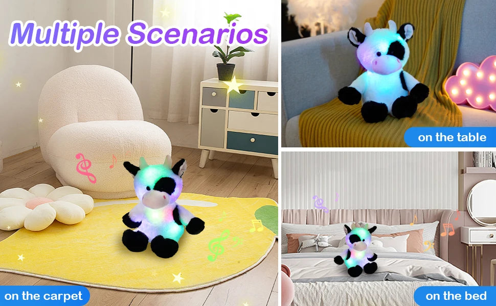 Glowing Dairy Cattle Plush Toy For Kids