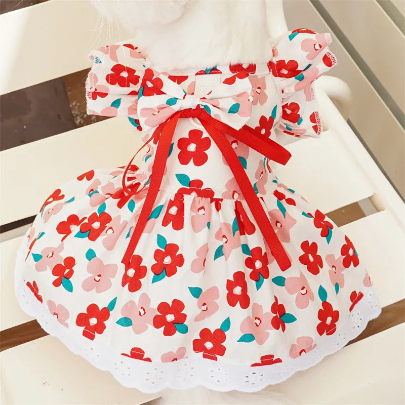 Summer Pet Dress Floral Pattern