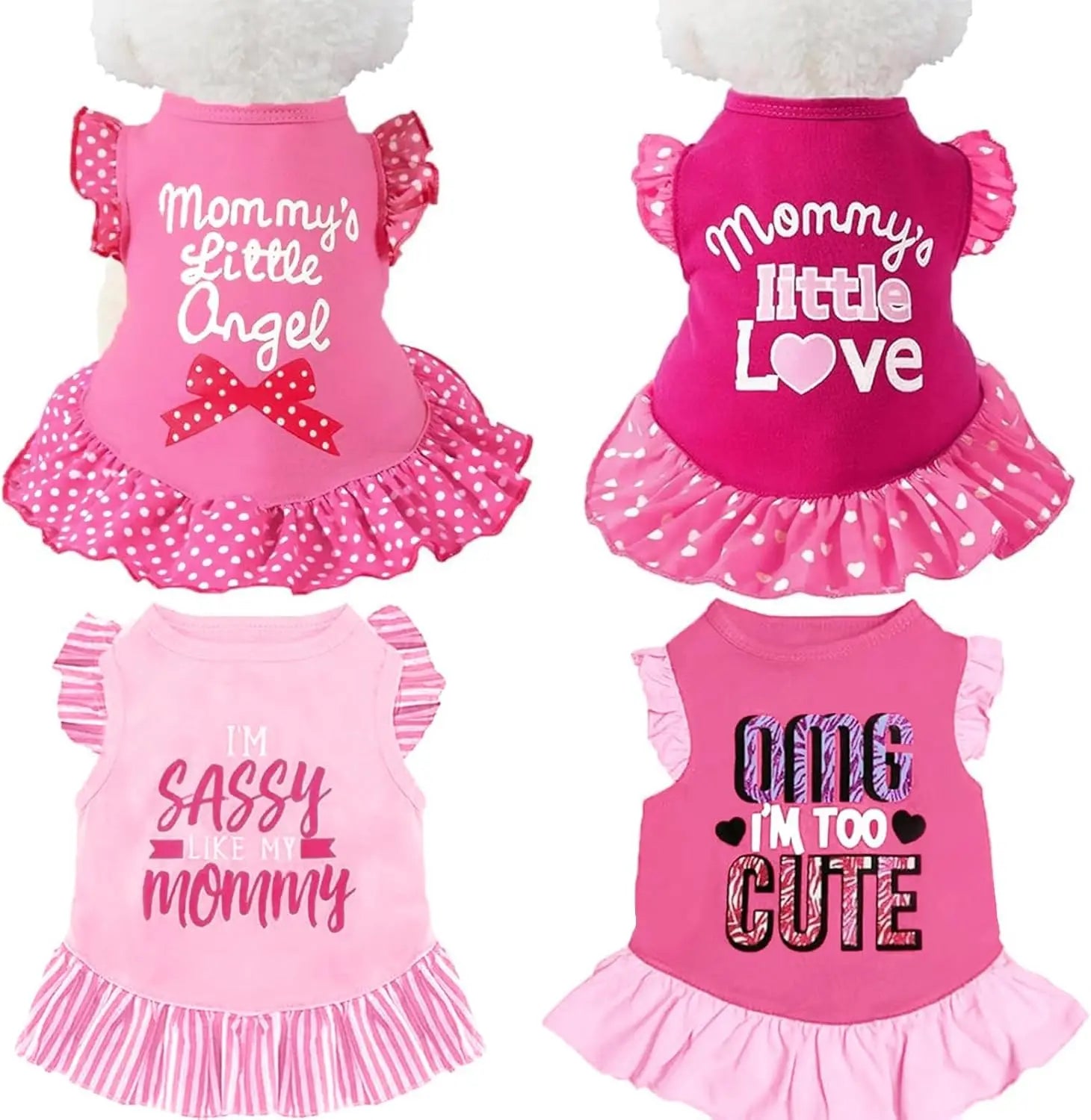 Cute Pink Angel Dog/Cat Dress for Small Pets