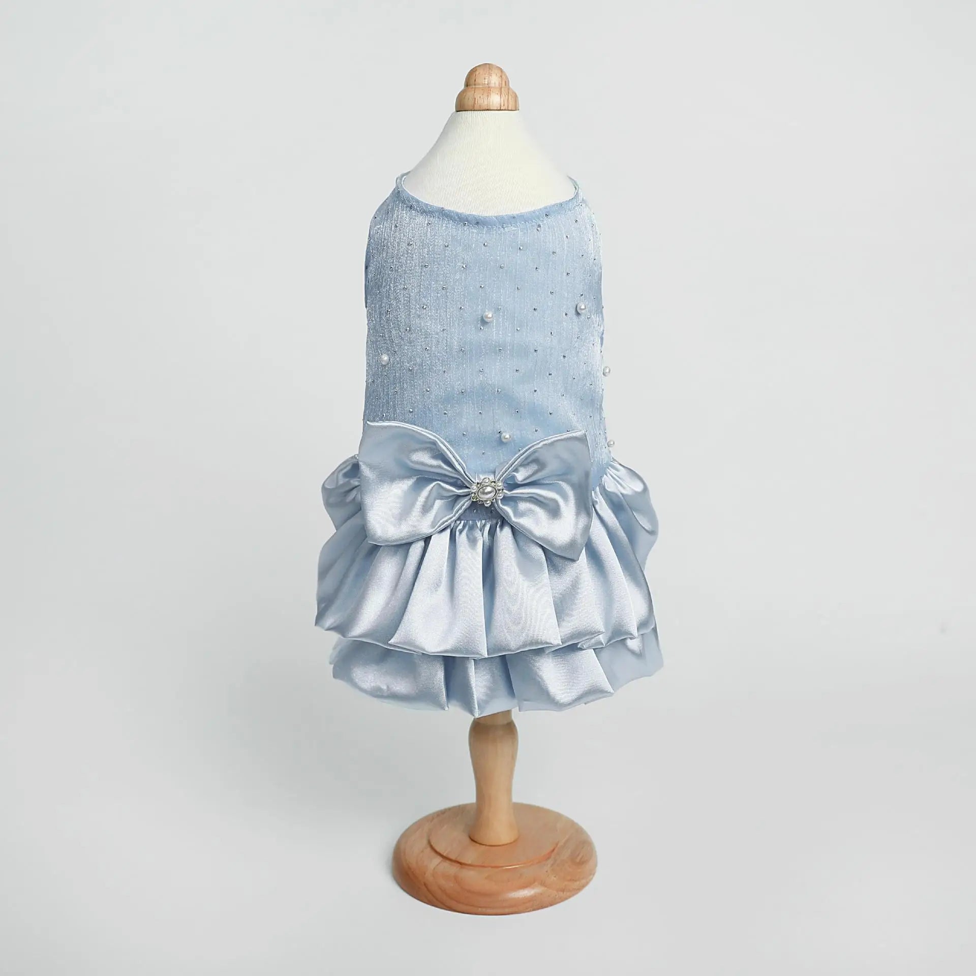 Dog/ Cat Blue Bow Wedding Dress        Pet Dress Dog Cat Hair Loss Prevention Spring/Summer Princess Puppy Pearl Maltese Bear Dress
