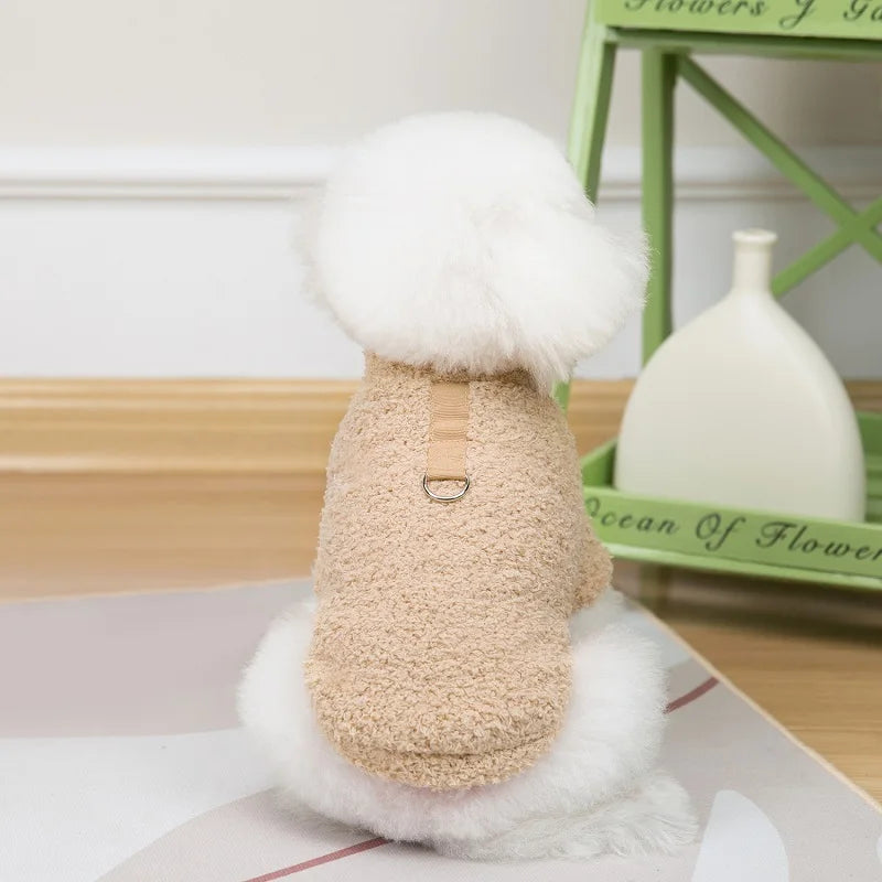 Fleece Dog Clothes, Solid Warm Hoodie Sweater