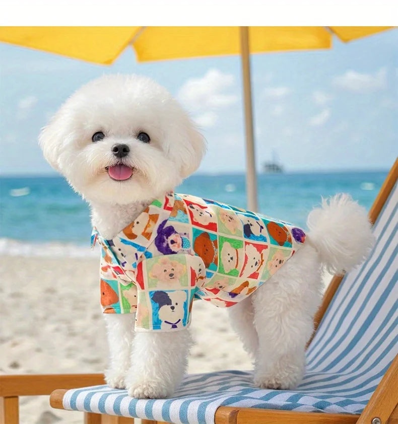 Lightweight Breathable Plaid Cartoon Pet Clothes