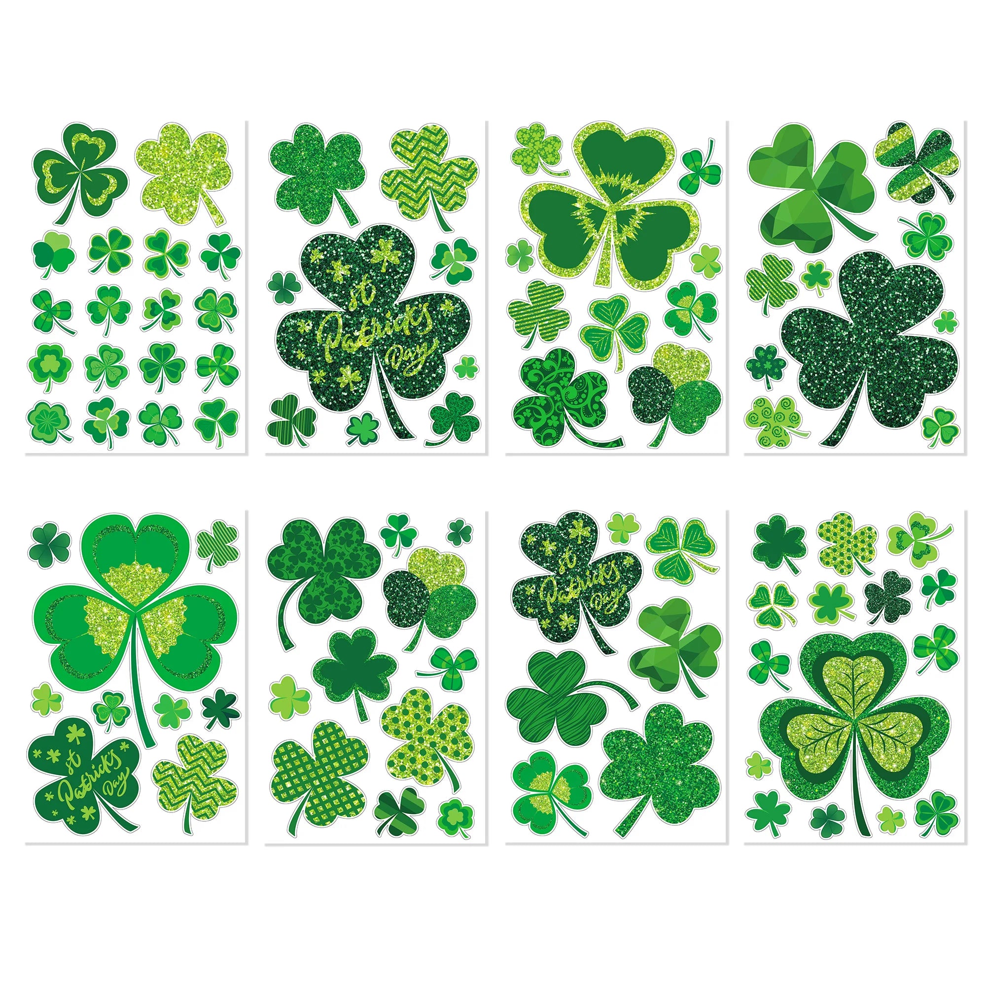 8 Sheets St Patrick's Day Decoration Window Stickers