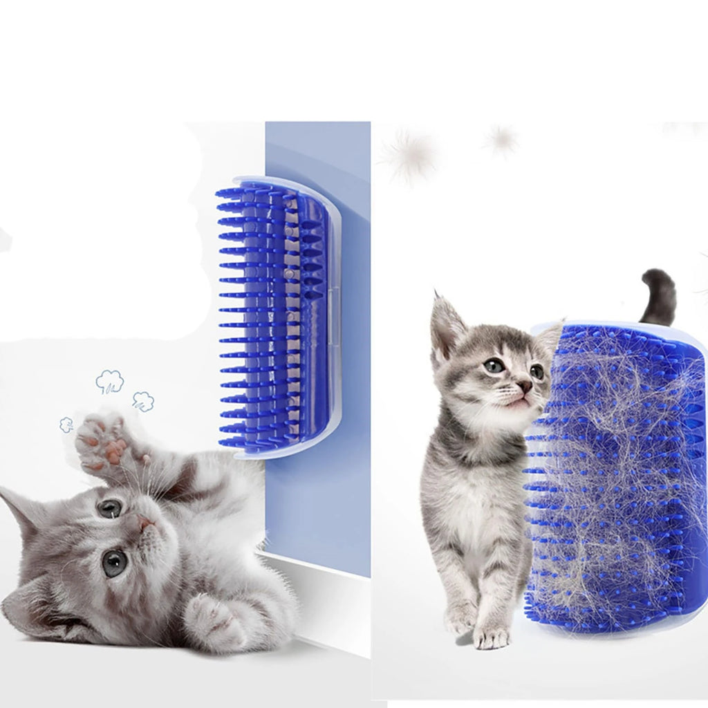 1 Piece for Fox and Cat Self-Cleaning Comb, Corner Massage Comb, Pet Self-Cleaning Massager and Comb, Cat and Dog Corner Scraper - Can Be Installed on Corner and Plane, Suitable for Cats with Large and Thick Hair, Washable Sc